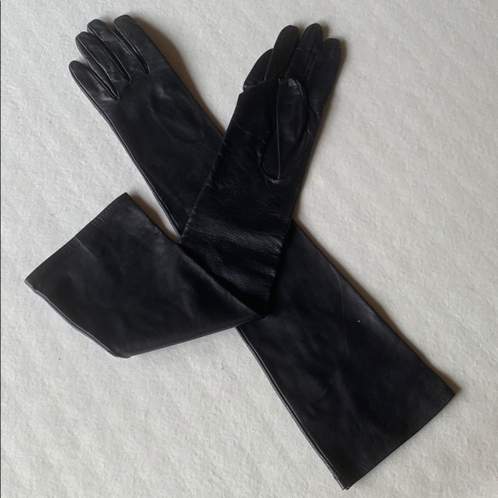 Opera length leather gloves